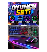 RGB Işıklı Türkçe Q Klavye ve Kablolu Mouse Seti – Multimedya Tuşlu Oyuncu Seti