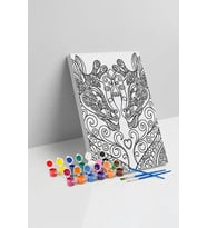 Zürafa Desenli Mandala Tuval Boyama Seti 40x50 cm
