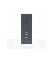 Arges Dolap 4 Raflı 4 Çekmeceli 2 Kapaklı 88x30x243 Aytaşı-Antrasit