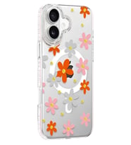 Iphone 16 Floral Magsafe Kapak - Turuncu