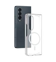 Samsung Galaxy Z Fold 4 Kılıf Kablosuz Şarj ve Magsafe Destekli SlimSafe Premium Sert PC Silikon Kapak (Renksiz)