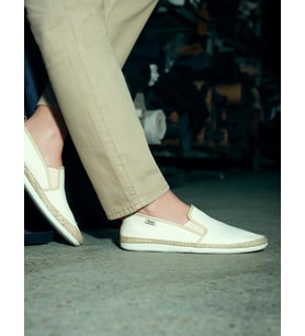 Bej Hasır Detaylı Erkek Espadril