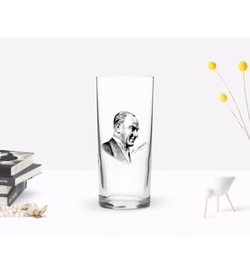 BK Home Renkli Baskılı Atatürk Temalı Rakı Bardağı-10 (Beyaz)