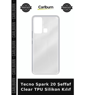 Tecno Spark 20 Şeffaf Clear TPU Silikon Kılıf Esnek Kaplama Telefon Koruma Cep Örtüsü