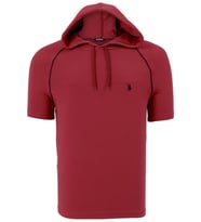 T8570 DEWBERRY KAPŞONLU ERKEK T-SHIRT-DÜZ BORDO (Karışık)