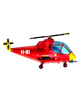 Kırmızı Helikopter Şekilli Folyo Balon 1 Adet