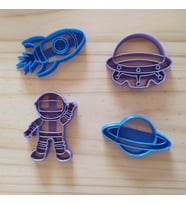 Astronot Set 4'lü  Kek Kurabiye Oyun Hamuru Kalıbı