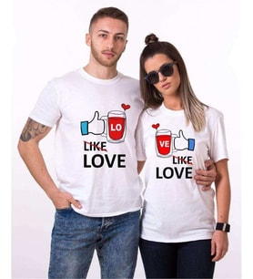 Tshirthane Like Love Sevgili Kombinleri Tshirt Kombini (Tek Ürün Fiyatıdır.)