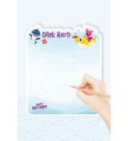 Baby Shark Teması Dilek Kartı 20'li *Kalın Kağıt