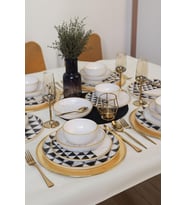 Mat Siyah Myra Pasta Tabağı 22 Cm 6 Adet 956