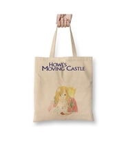 Howls Moving Castle Anime Bez Çanta Uzun Saplı Alışveriş Çantası Plaj Çantası (Beyaz)