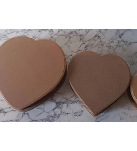 Hobi Adn 90201 Kalp Kutu Set 3'lü Ahşap HAM MDF Kutuda Sevk El Yapım
