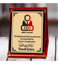 Ceo Baskılı Plaket (1. Tasarım)  Kişiye Özel (Kırmızı)