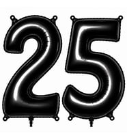 25 Rakam Folyo Balon Siyah Rengi (76 cm)