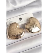 Pirinç Gold Renk İşlemeli Kalp Model Kadın Küpe 5886 - EEEEEE2729-3123