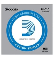 D'Addario XSPL010 Elektro ve Akustik Tek Tel (E-Mi - Karbon Çelik)