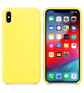 Apple iPhone X Altı Açık Liquit Lansman Silikon Limon Sarısı