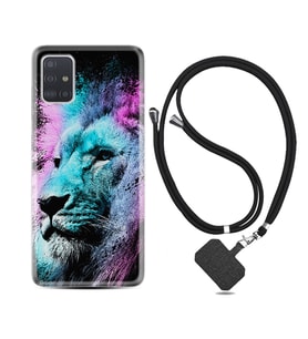 Samsung a71 A72 A73 A7 A9 2018 C7 C9 Kılıf Boyun Askılı Silikon Pink Blue Leon 1603