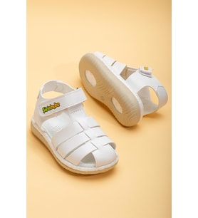 Şirin Bebe Ortopedik Kafes Beyaz Erkek Bebek Sandalet