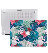 MacBook Pro Retina Kılıf HardCase A1425 A1502 2012/2015 Uyumlu Kılıf Flower01 (Mavi-Yeşil)