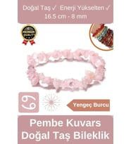 Özel Üretim Enerji Yükselten Esnek Ip Yengeç Burcu Gerçek Pembe Kuvars Doğal Taş Unisex Bileklik