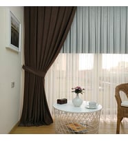 Evdepo Home Açık Kahve Düz Renk Pileli Soft Fon Perde, 1/2,5 Normal Pile, Tek Kanat
