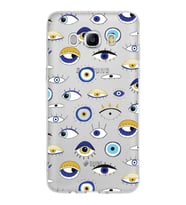 PrintiFy Samsung Galaxy J5 2016 ile Uyumlu 1mm Slim Fit Nazar Boncuğu 2 Baskılı Şeffaf  Kılıf