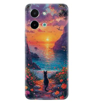 Vivo Y28 Kılıf Boutique Baskılı Resimli Manzara Kedi Pcode -096