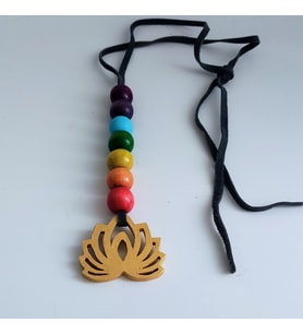 Woodensea  Lotus Yedi  Çakra Ahşap Kolye El Yapımı