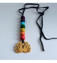 Woodensea  Lotus Yedi  Çakra Ahşap Kolye El Yapımı