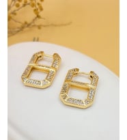 8 Figürlü Taşlı Halka Gold Serenay Küpe