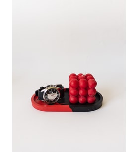 SİYAH-KIRMIZI OVAL TRAY ALTLIK
