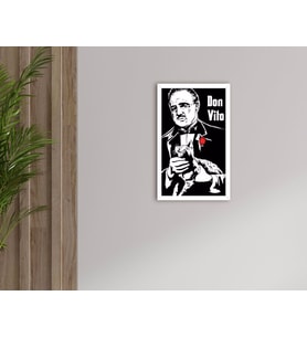 BK Home Godfather Baba Tasarımlı Dekoratif Ahşap Beyaz Çerçeveli Tablo-2