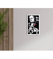 BK Home Godfather Baba Tasarımlı Dekoratif Ahşap Beyaz Çerçeveli Tablo-2