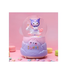 Kuromi Büyük Boy Kar Küresi Işıklı, Müzikli, Püskürtmeli, Mor, 16X12