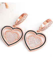 ?Gümüş Rose Sallantılı Kalp Kadın Küpe