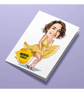 Kişiye Özel Marilyn Monroe Karikatürlü Tebrik Kartı