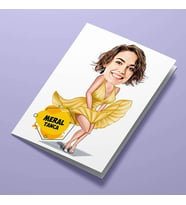 Kişiye Özel Marilyn Monroe Karikatürlü Tebrik Kartı