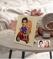 BK Gift Kişiye Özel Sevgililer Karikatürlü Dekoratif Ahşap Çerçeve Model 10
