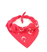 Kırmızı Ay Yıldız Türk Bayrağı Temalı Pamuk Kumaş Fular - Bandana - 23 Nisan, 29 Ekim, 19 Mayıs 12 ADET  (Çok Renkli)