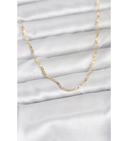 CM 14K Gold Renk Yassı Zincir Model 60 cm Kadın Kolye - TJ-BKO10946