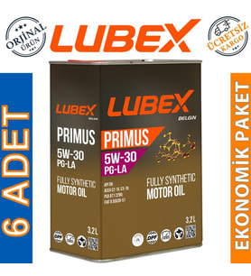 Lubex Primus PG-LA 5W-30 3,2 Lt Partiküllü Motor Yağı (6 Adet)