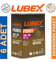 Lubex Primus PG-LA 5W-30 3,2 Lt Partiküllü Motor Yağı (6 Adet)