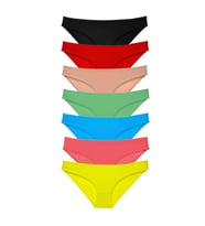 7 adet Süper Eko Set Likralı Kadın Slip Külot Çok Renkli