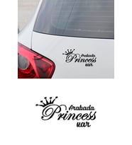 Arabada Prenses Var Araba Oto Sticker Yapıştırması Sİyah Renk Etiket