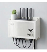 Duvar Tipi Wi-Fi Modem Saklama Kutusu(Beyaz) – Kablo Düzenleyici Router Raf Organizer (5680)