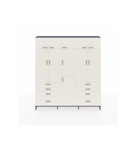 Arges Gardrop 8 Raflı 8 Çekmeceli 3 Askılı 220x30x243 Antrasit-Aytaşı