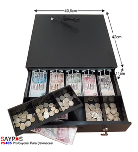 Saypos Metal Yazarkasa Para Çekmecesi 5 Banknot 5 Bozuk Para Gözlü 40,5x42x11cm
