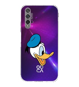 Huawei Nova 5t  Kamera korumalı Kapak Donald Duck Tasarımlı  Şeffaf Kılıf