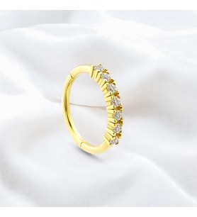 Glorria Altın 7 Taş Halka Helix Piercing